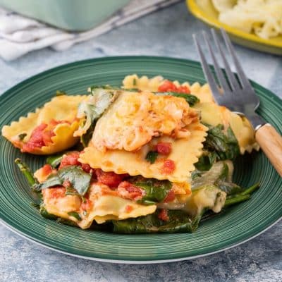 Baked Ravioli with Spinach