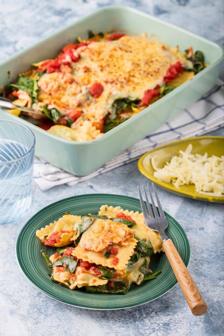 Baked Ravioli with Spinach