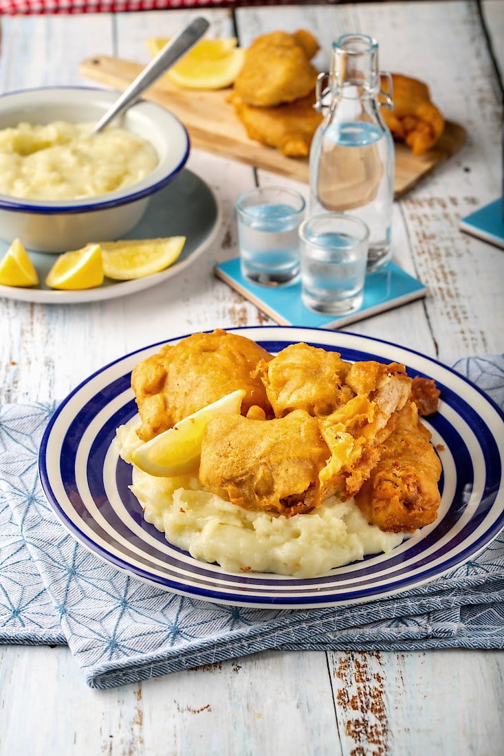 Pan-fried Cod with Greek Potato & Garlic Dip (Skordalia)