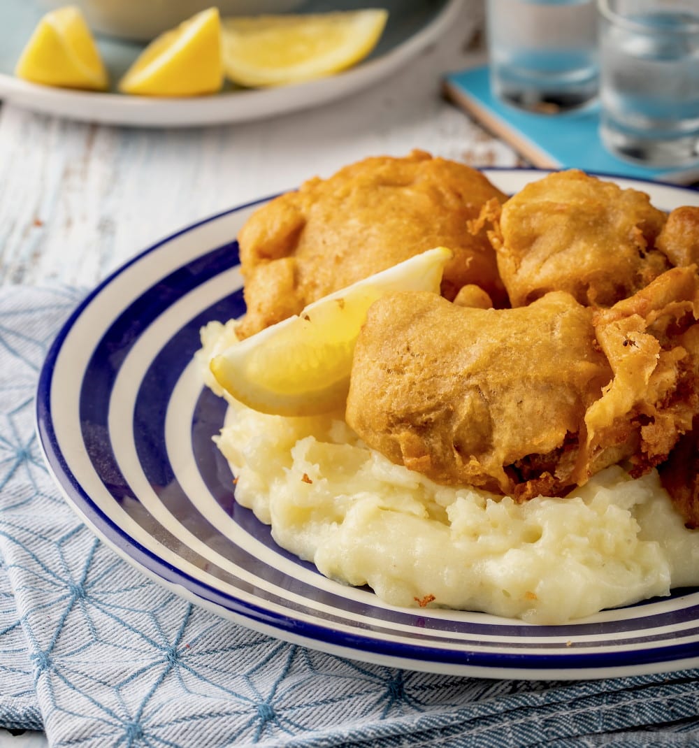 Pan-fried Cod with Greek Potato & Garlic Dip (Skordalia)