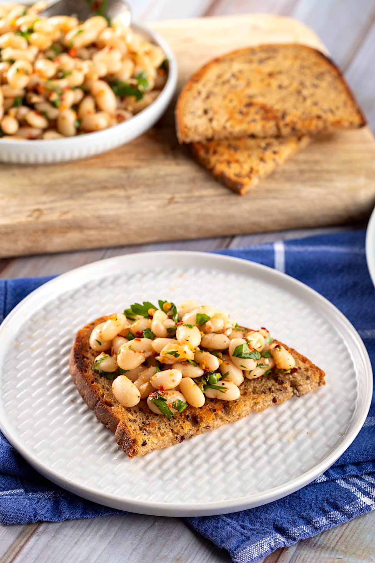 White Bean Bruschetta with Garlic and Rosemary