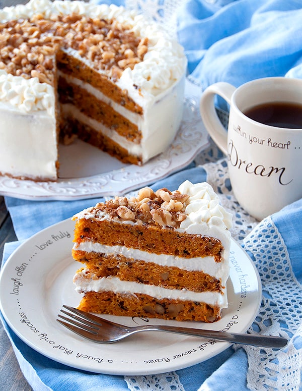 Gourmet Carrot Cake with Mascarpone Cream & Orange Zest