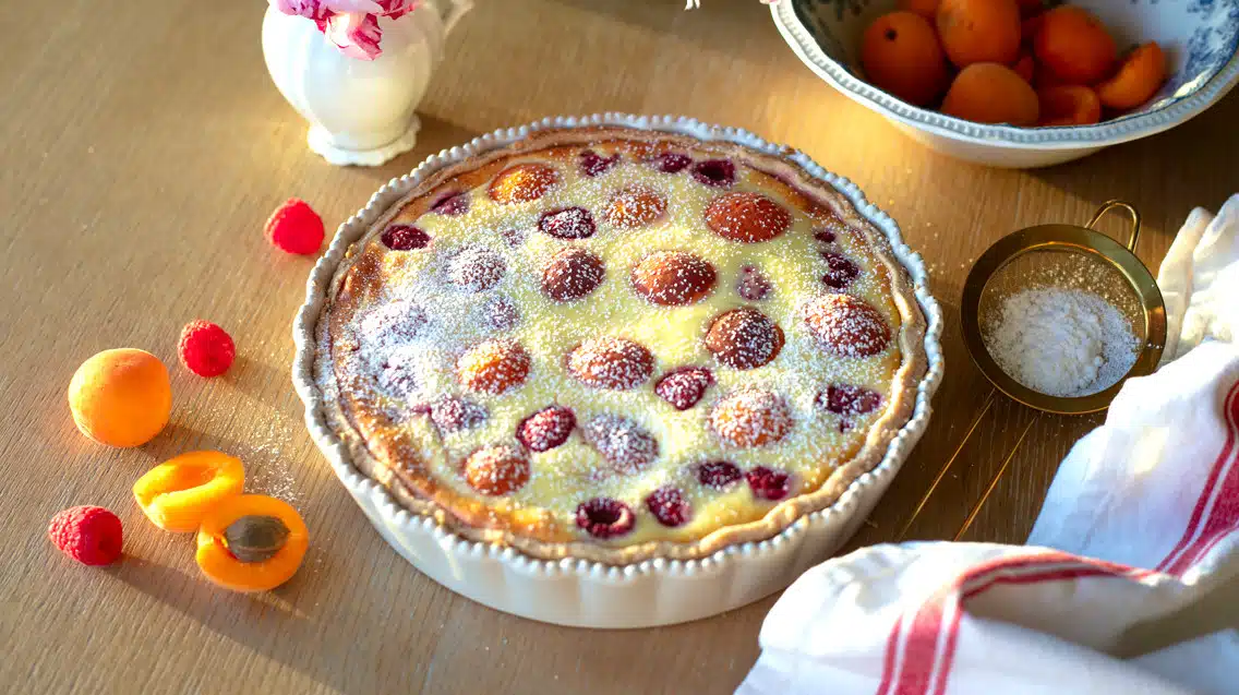 Rustic Apricot & Raspberry Cream Pie