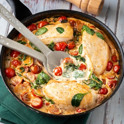 Chicken with Cherry Tomatoes & Parmesan Sauce