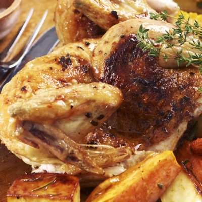 Chilli Roasted Chicken with Caramelised Vegetables
