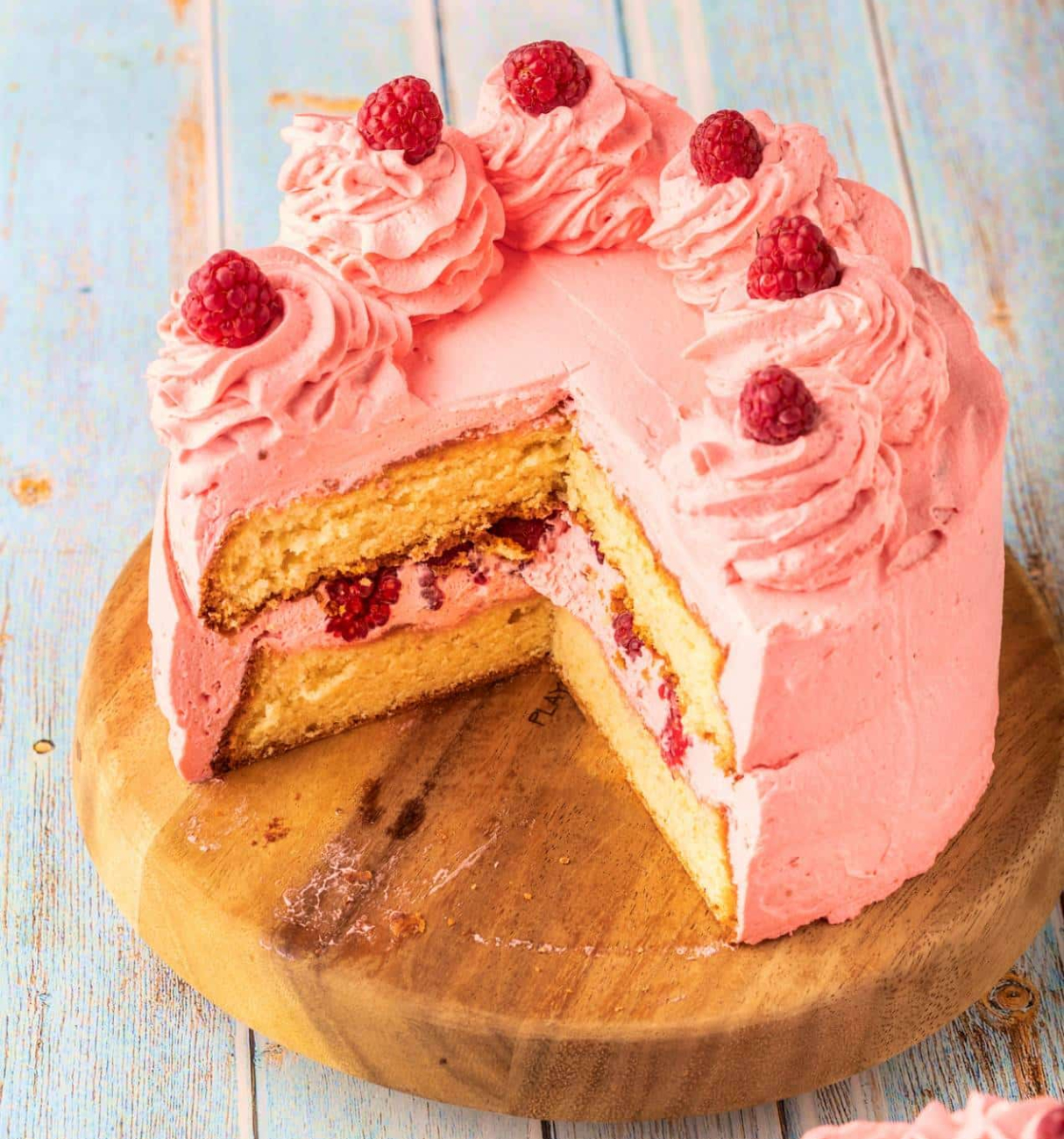 Raspberry Cream Layer Cake