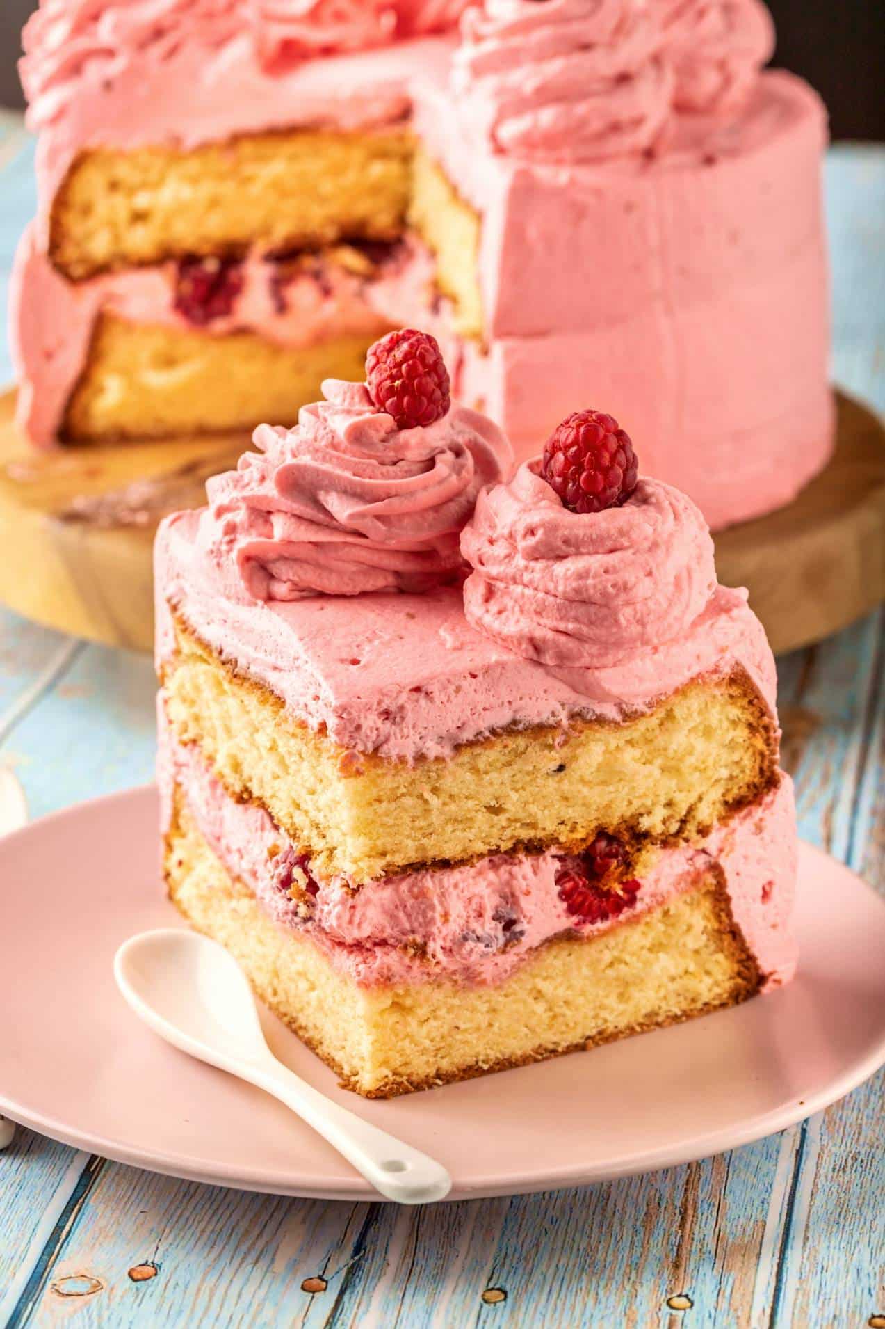Raspberry Cream Layer Cake