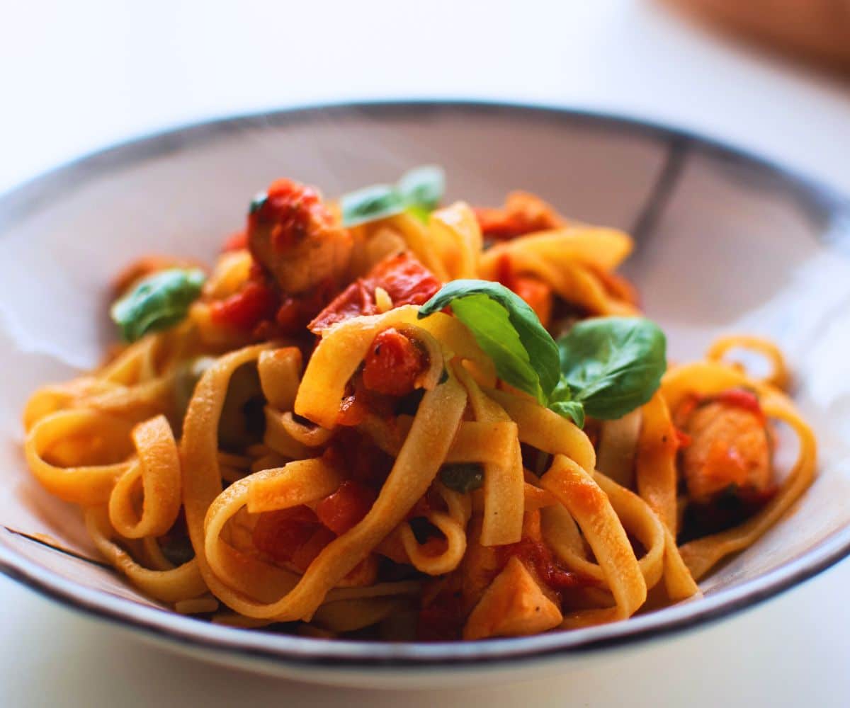Salmon and Olive Tagliatelle
