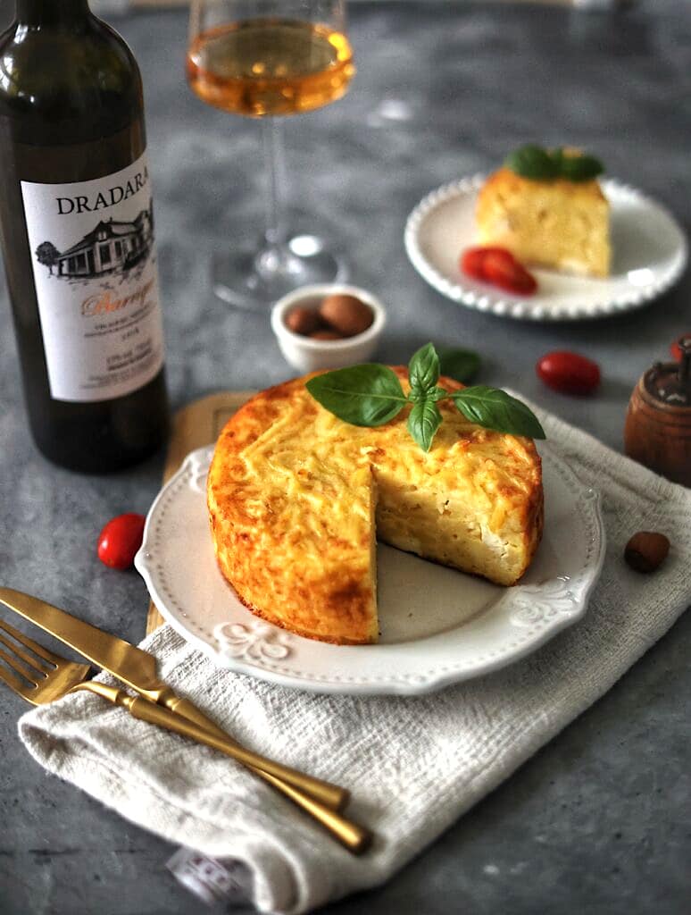 Savory Noodle Kugel with Goat Cheese