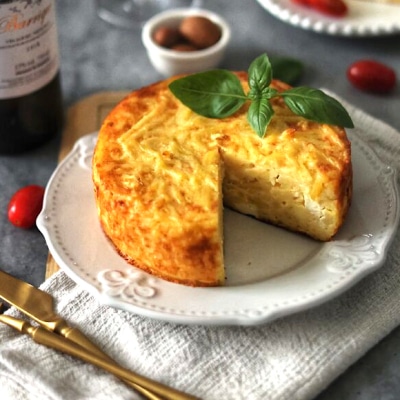 Savory Noodle Kugel with Goat Cheese