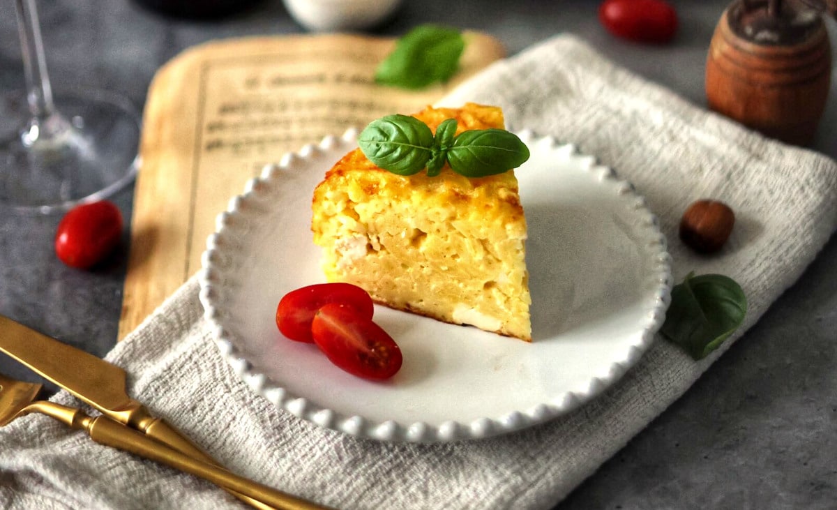 Savory Noodle Kugel with Goat Cheese
